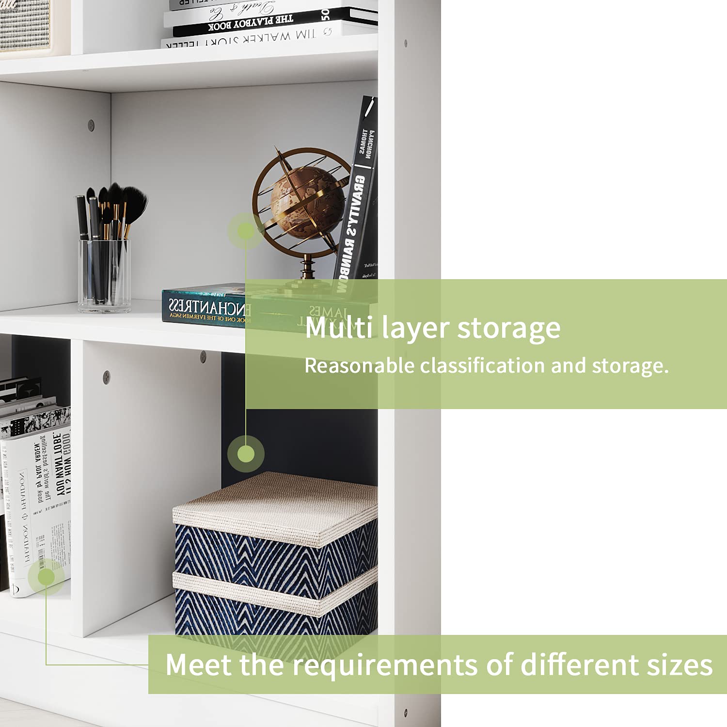 ELEGANT Bookcase White Bookshelf 3 Tier Storage Unit Wooden Display Shelves Freestanding Book Rack for Living Room Office Bedroom Study Room - Image 3