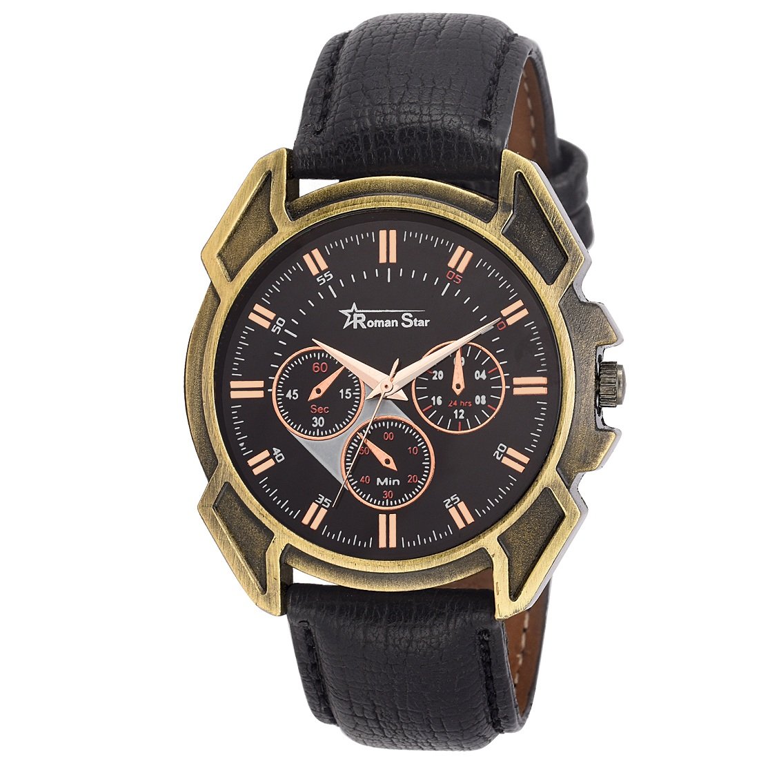 ROMAN STAR Mens 1109 Green Coloured with Black Leather Strap Analog Quartz Watch (B01LKYGI14) Amazon Price History, Amazon Price Tracker