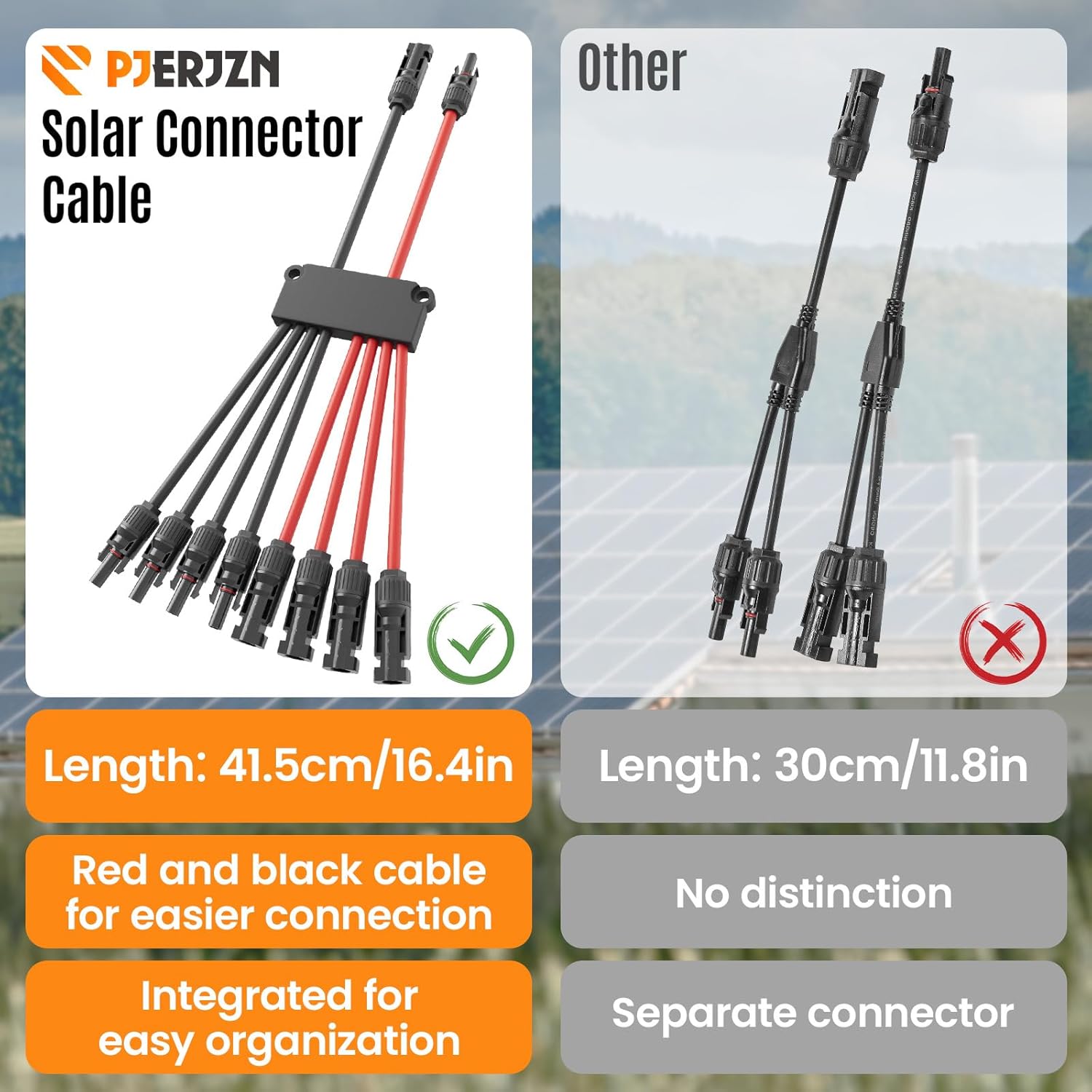 Solar Panel Connector 8 to 2 Solar Y Branch Connectors PV Panels Parallel Connectors Kit Adapter Waterproof Wire Plug Tool for Solar Panel(2 Pcak MF/FFFFMMMM)