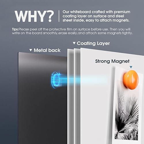 Miniatura 7 de MaxGear Pizarra magnética portátil de borrado en seco, caballete plegable de 36 x 24 pulgadas, soporte en A, caballete de doble cara, pizarra de