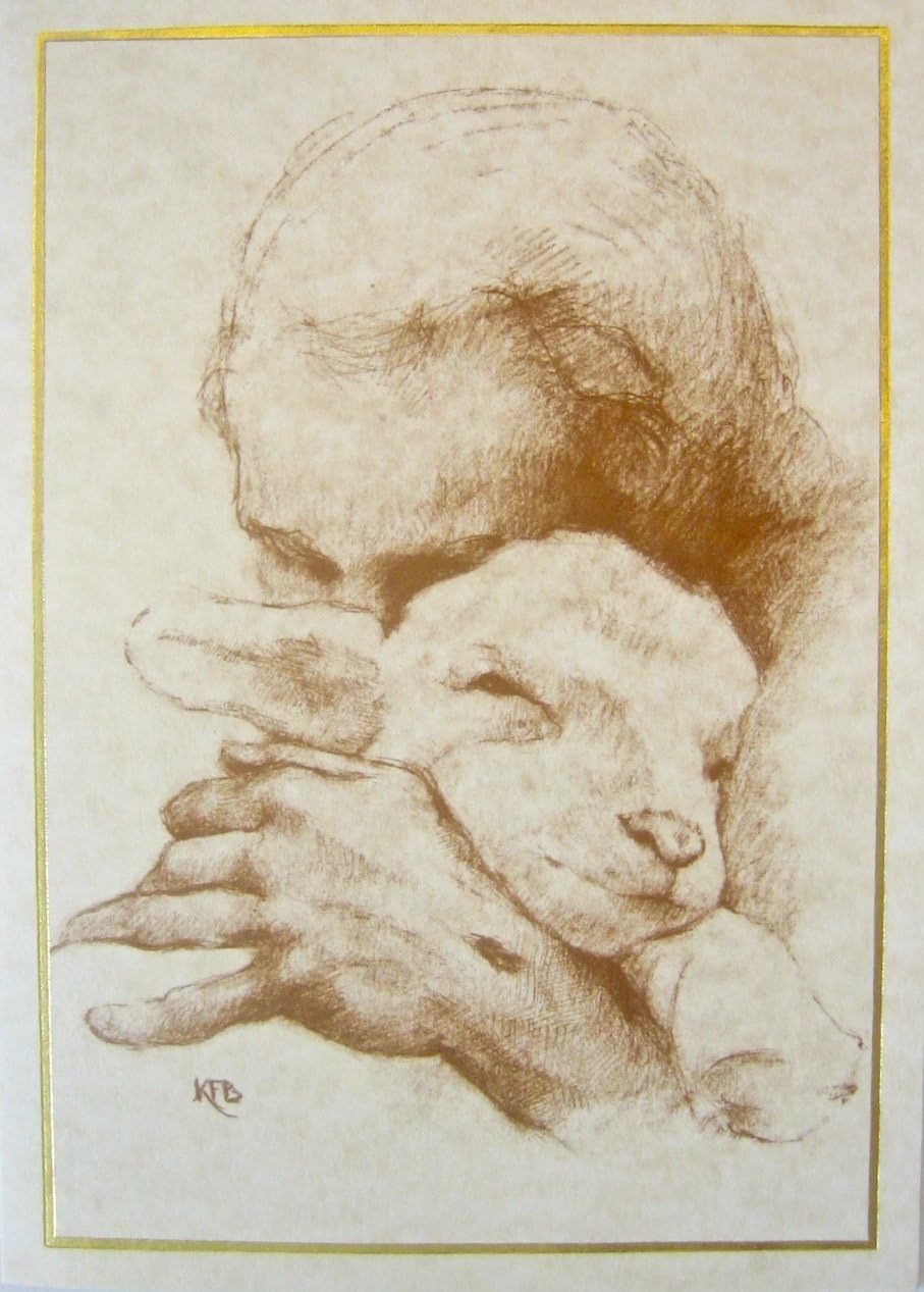 Lamb I Card Pk 6 Sepia Tone_AB