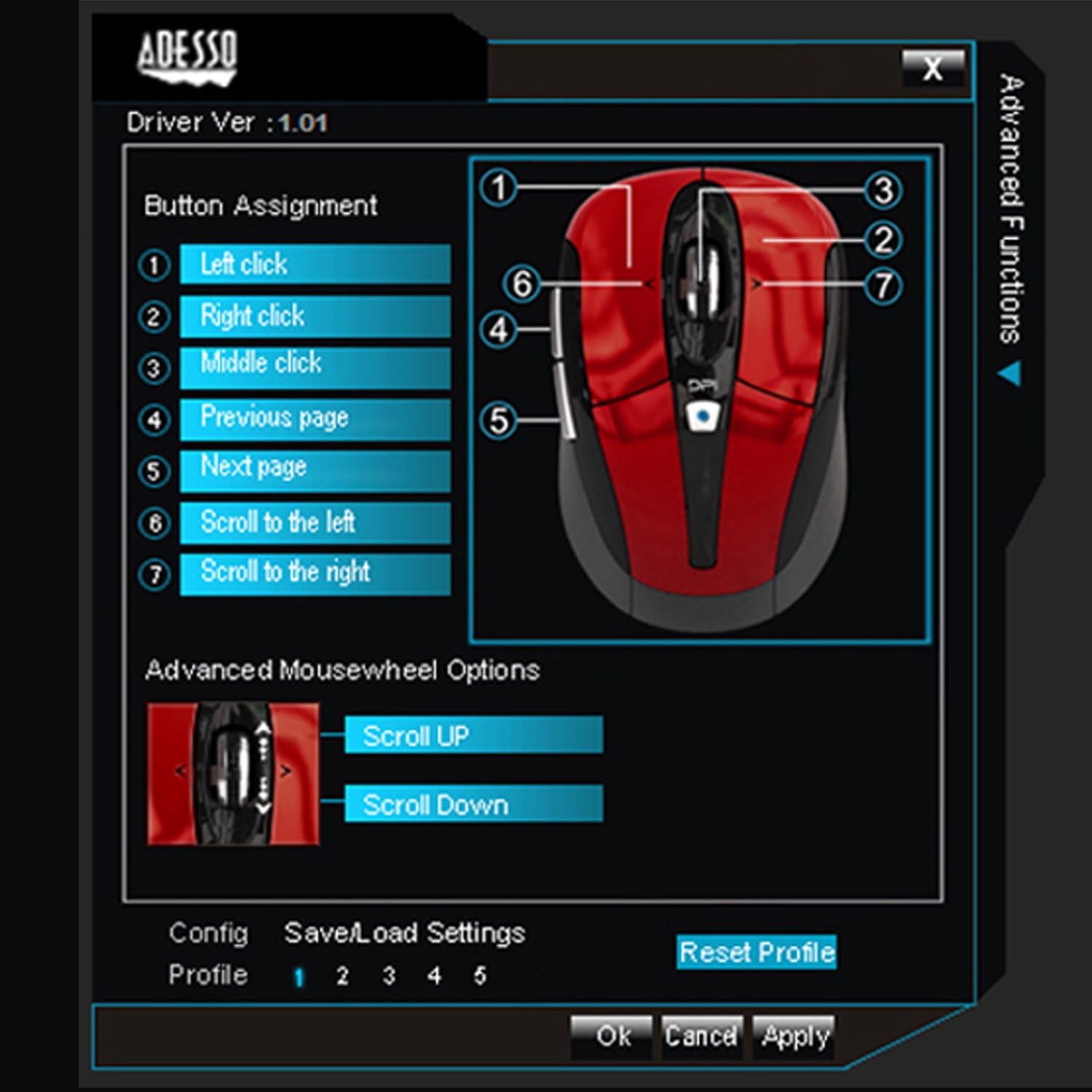 Adesso iMouse S60 Wireless Optical Mouse with 24 GHz RF Technology, Programmable Driver, Tilt-Wheel Scrolling, and Magnetically Storable Receiver (Red)