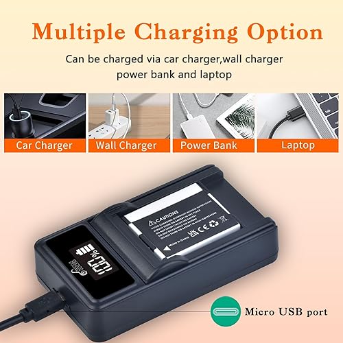 Miniatura 5 de Pickle Power Batería NB-11L NB-11LH (paquete de 2) y cargador de repuesto para Canon PowerShot A2300, A2400, A2500, A2600, A3400 es, A3500 es, A4000