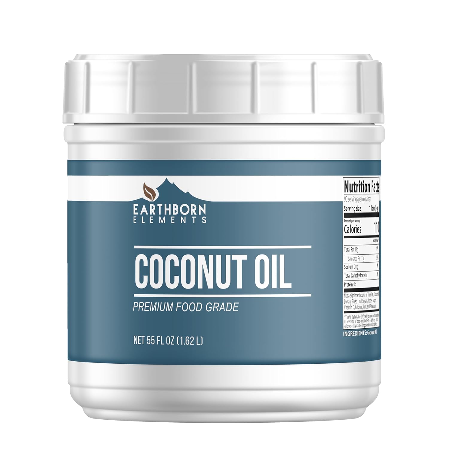 Earthborn Elements Coconut Oil (55 fl oz), Non-Hydrogenated, Food Grade, Always Pure