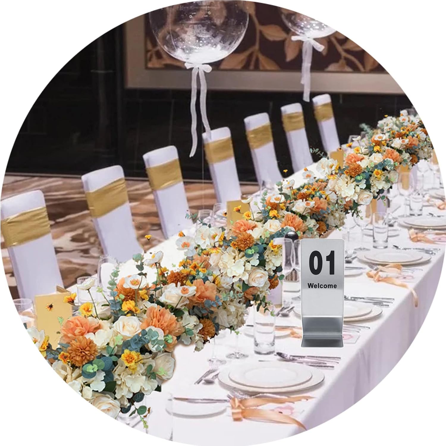 Metal Table Card, Tabletop Number Sign, Stackable Table Number Cards, Stainless Steel Restaurant Table Numbers, For Party Banquets Service Evidence Markers Supplies,45682-15.5*6cm(6.1*2.4in)