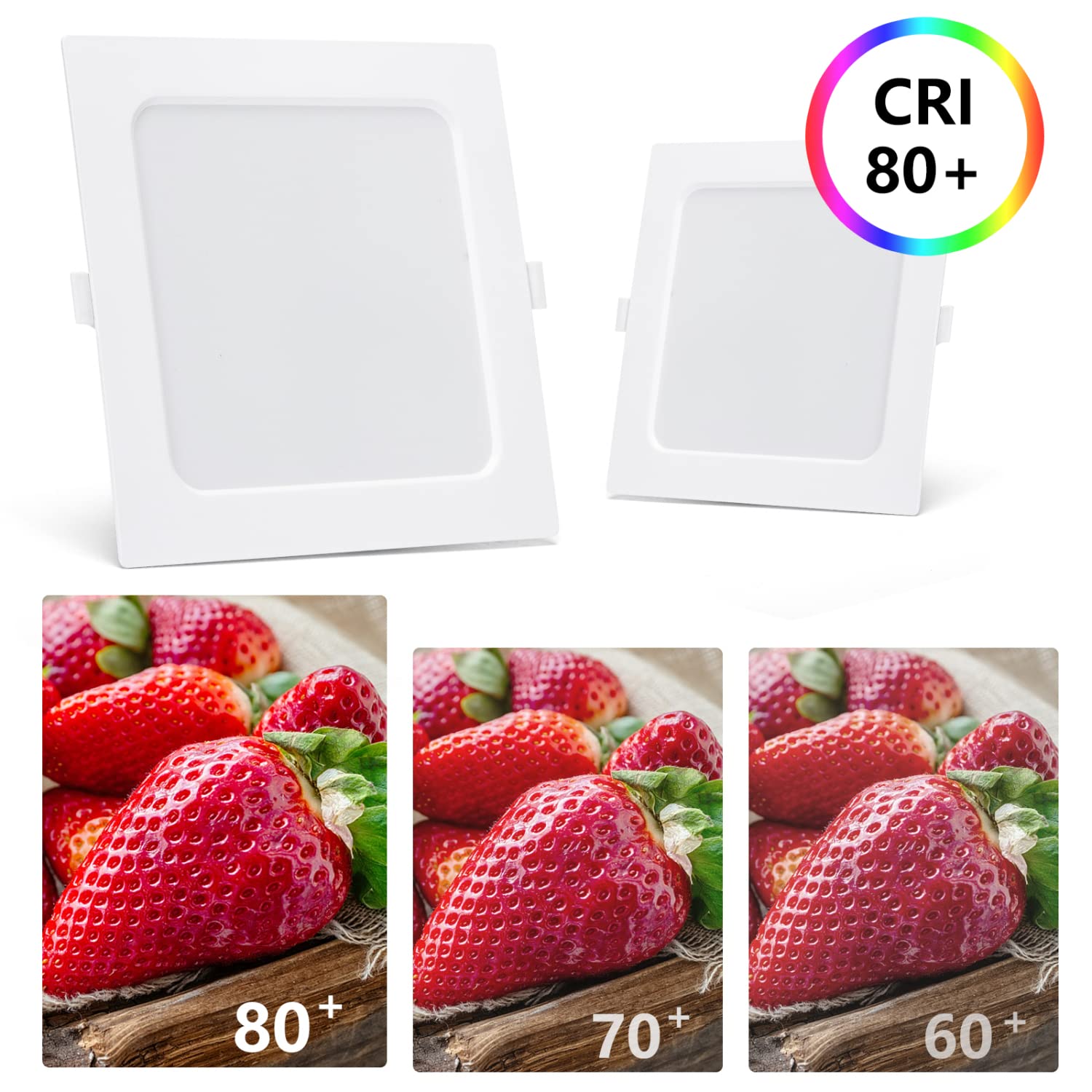 Aigostar LED Encastrable, 12W équivalent à 94W, 6500K Lumière Blanche Froide, Blanc, Spot LED Interieur Encastrable, Ф140-150mm, Pack de 2