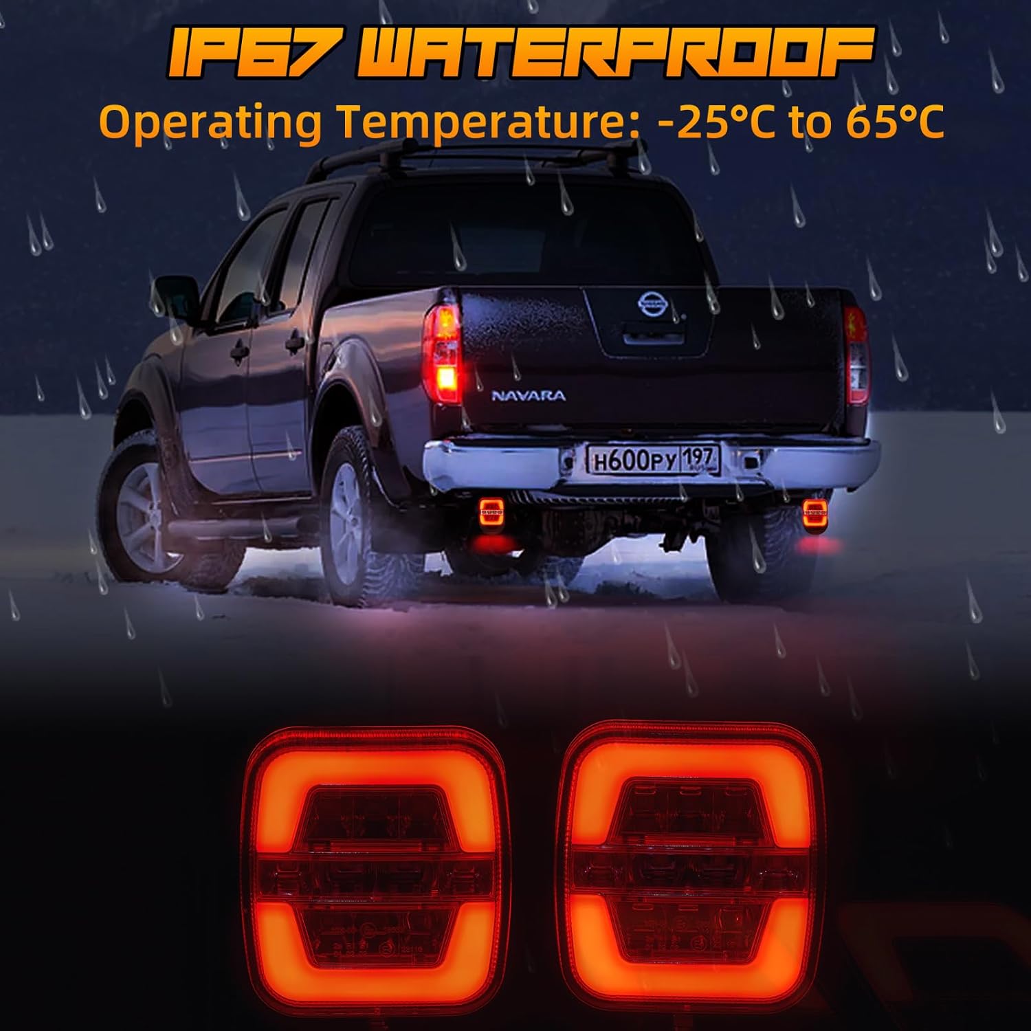 Wireless Trailer Lights - Magnetic Trailer Lights Adjustable Tow Light with Suction Cup, Rechargeable Towing Tail Light Kit Reverse Light Portable LED Towing Lights for Trucks, Boat, RV