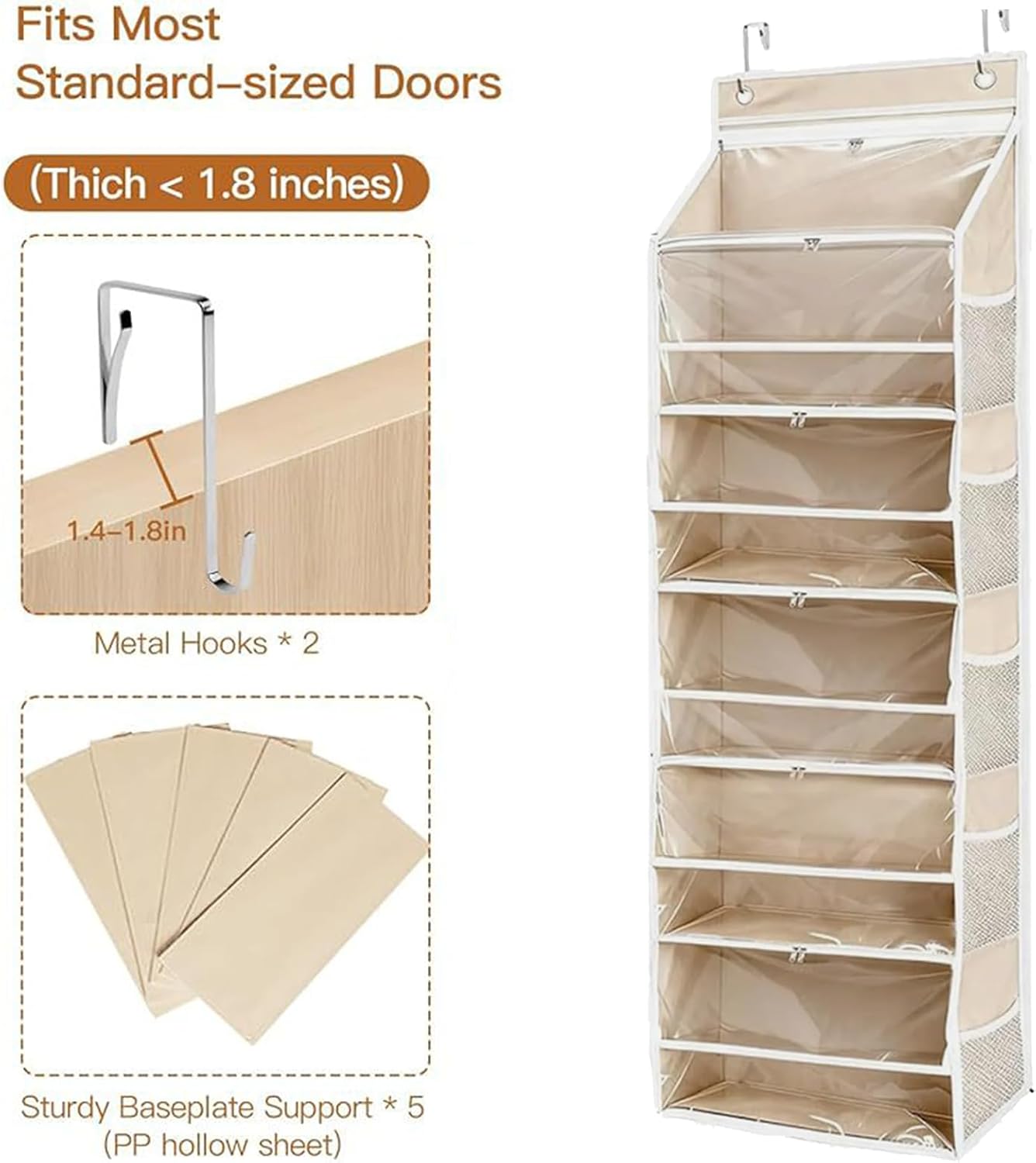 Versatile Door Mounted Organizers Featuring 18 Pockets Including Sections for Easy Access to Small Items Wall Mounted Storage Pockets