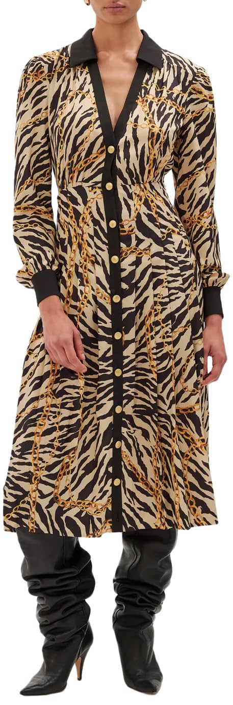 Photo 1 of Ronny Kobo Women's Maxi Hana Dress, Mixed Zebra Cheeta, MED