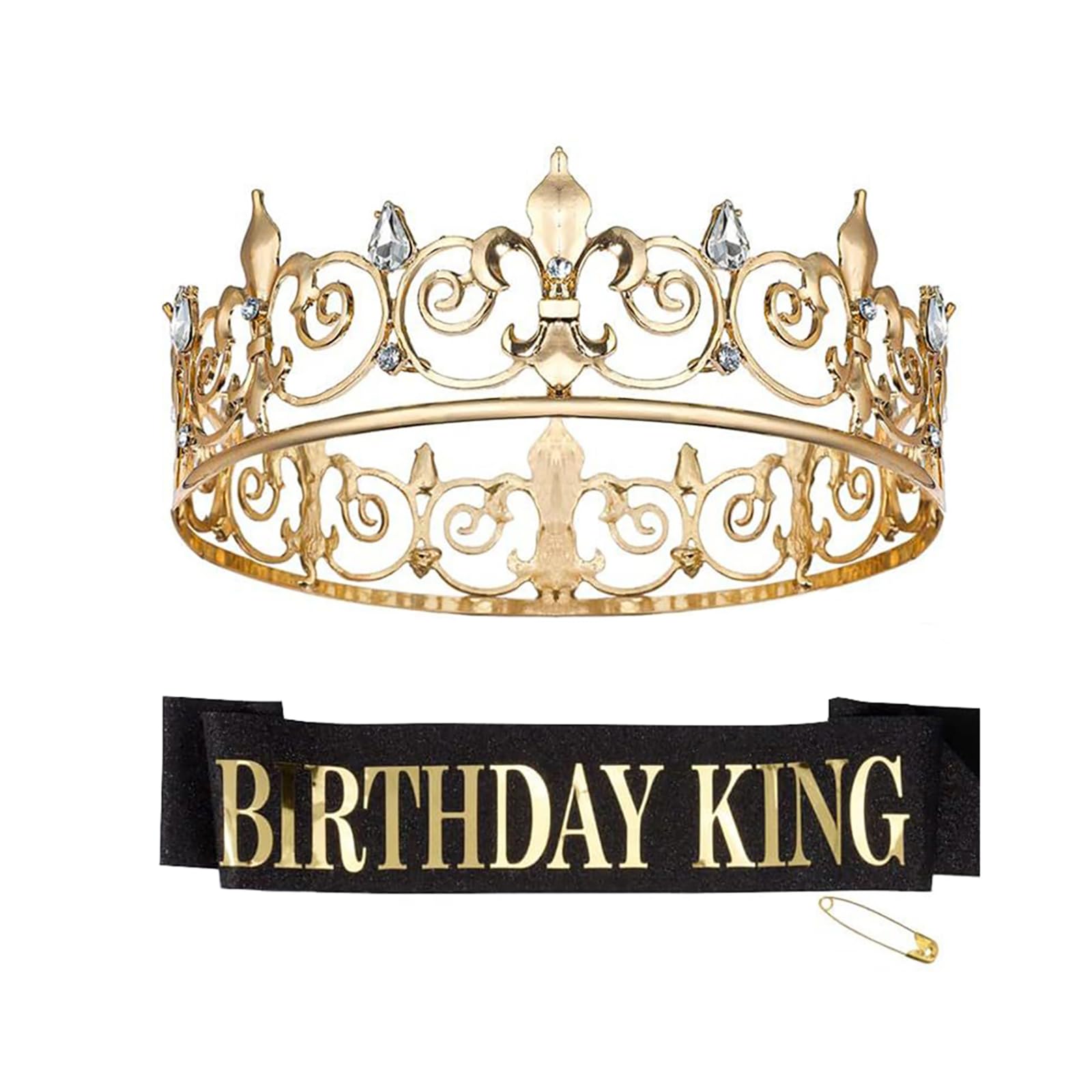 Prom Crystal Crown Birthday Sash Set Women Fashion Bling Crown Peace Sash Adult Birthday Party Props Crystal Crown