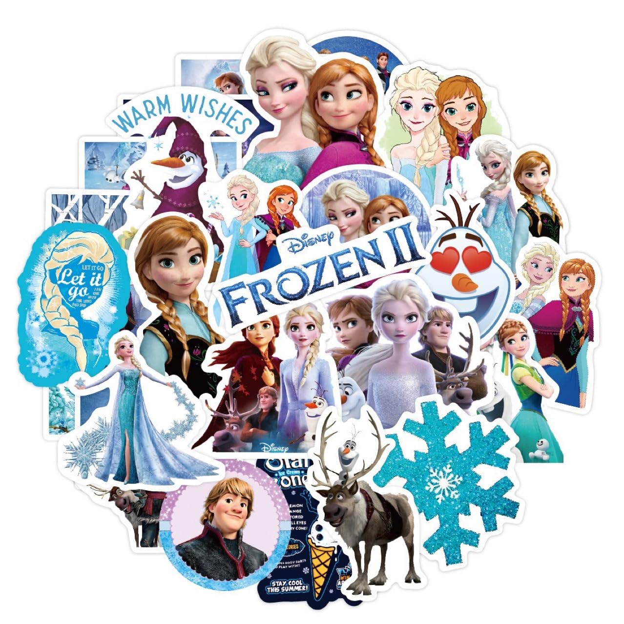Amazon.co.jp: For アナと雪の女王 ステッカー 50枚セット かわいい