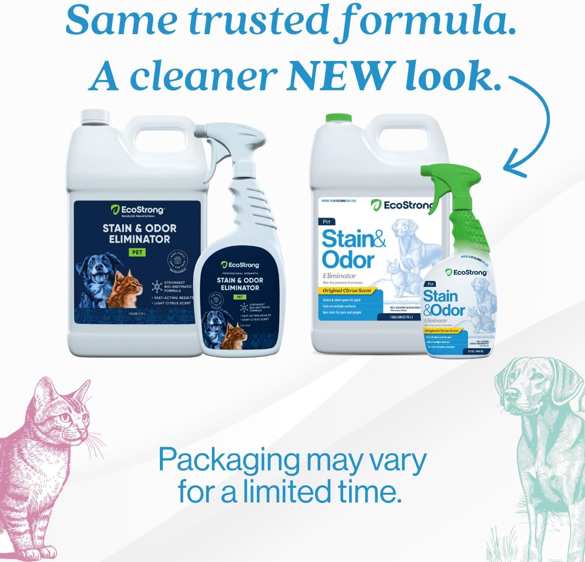 Eco Strong Pet Stain and Odor Remover - Cat Urine Enzyme Cleaner Destroyer, Urine Destroyer for Dogs, Pet Urine Enzyme Cleaner - 160 Oz