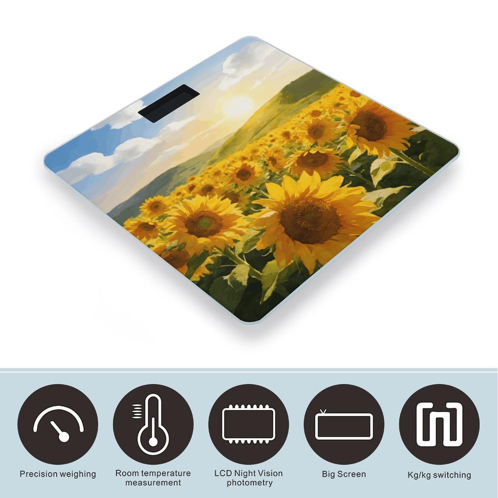 Golden Wilderness - Báscula digital de alta precisión con pantalla LCD grande, báscula de peso duradera para uso doméstico, mide hasta 400 libras/180 kg