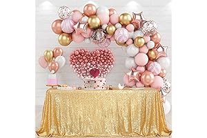 PartyDelight 50"x80" Sparkly Gold Sequin Tablecloth