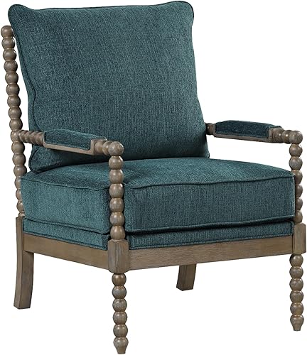 INCLAKE Silla decorativa de gran tamaño, silla de madera maciza natural con cojín de resorte de alta resistencia y reposabrazos, sillón de ocio para