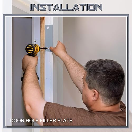 Miniatura 6 de Zonon 20 placas de golpeo de puerta de 4.5 x 1.5 pulgadas, placa de llenado de orificios de puerta, cubierta de orificio de puerta, bisagra de