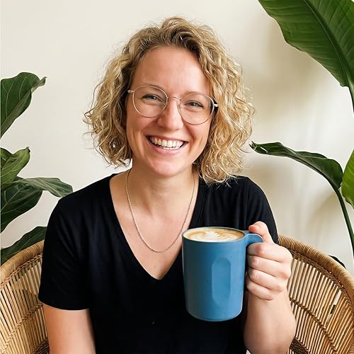 Miniatura 7 de Wrova Juego de 6 tazas de paja de trigo de 16 onzas con asas, reutilizables, irrompibles, para niños, aptas para lavavajillas y microondas, tazas de