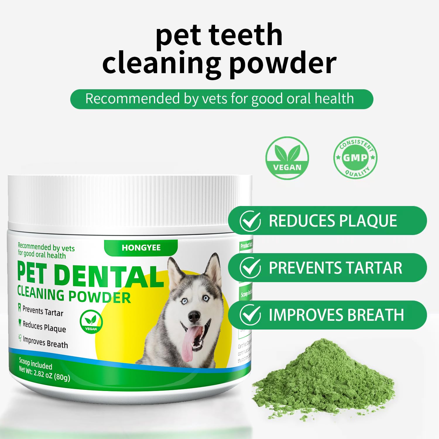 Polvere per la pulizia dei denti del cane - Pet Dental Powder, polvere dentale per cani, Deodorante per gatti in per alito cattivo, rimozione della placca, tartaro, prodotti per la cura dei denti
