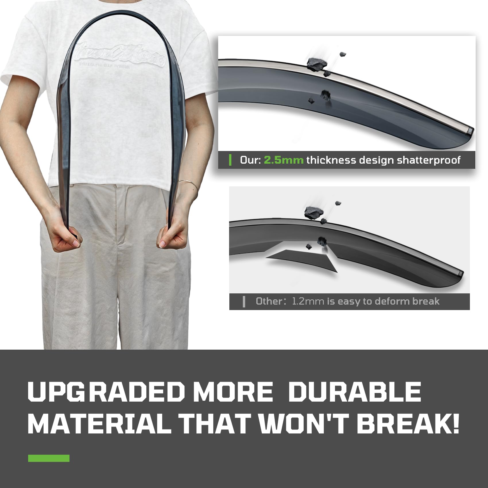 Window Visors Rain Guards Fit for Double Cab Tacoma 2016-2023,Tape-On Rain Guards for Car Windows,Durable PC Material Vent Visors for Cars,Side Window Deflectors for Toyota Tacoma Accessories-4 PCS