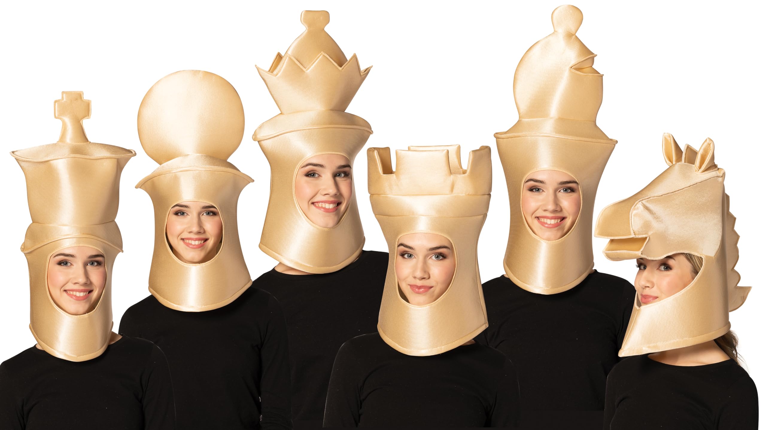 Rasta Imposta Ultimate Deluxe Beige 6 Piece Chess Headpieces Bundle Halloween Costumes Mens Womens Adult One Size