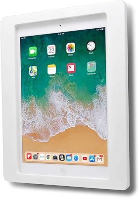 Anti-Theft Acrylic VESA Enclosure for Apple iPad mini 4/5 8" with Free Wall Mount Kit & 90-Degree Angle Charge Cable (iPad mini 4/5 8", White)