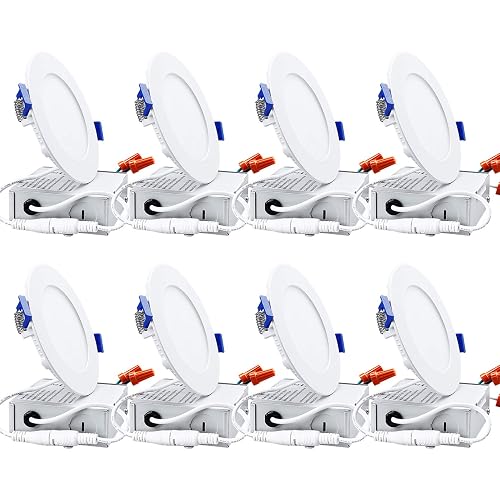 TORCHSTAR 8-Pack 4 Inch Ultra-Thin LED Recessed Lighting, 4000K |
