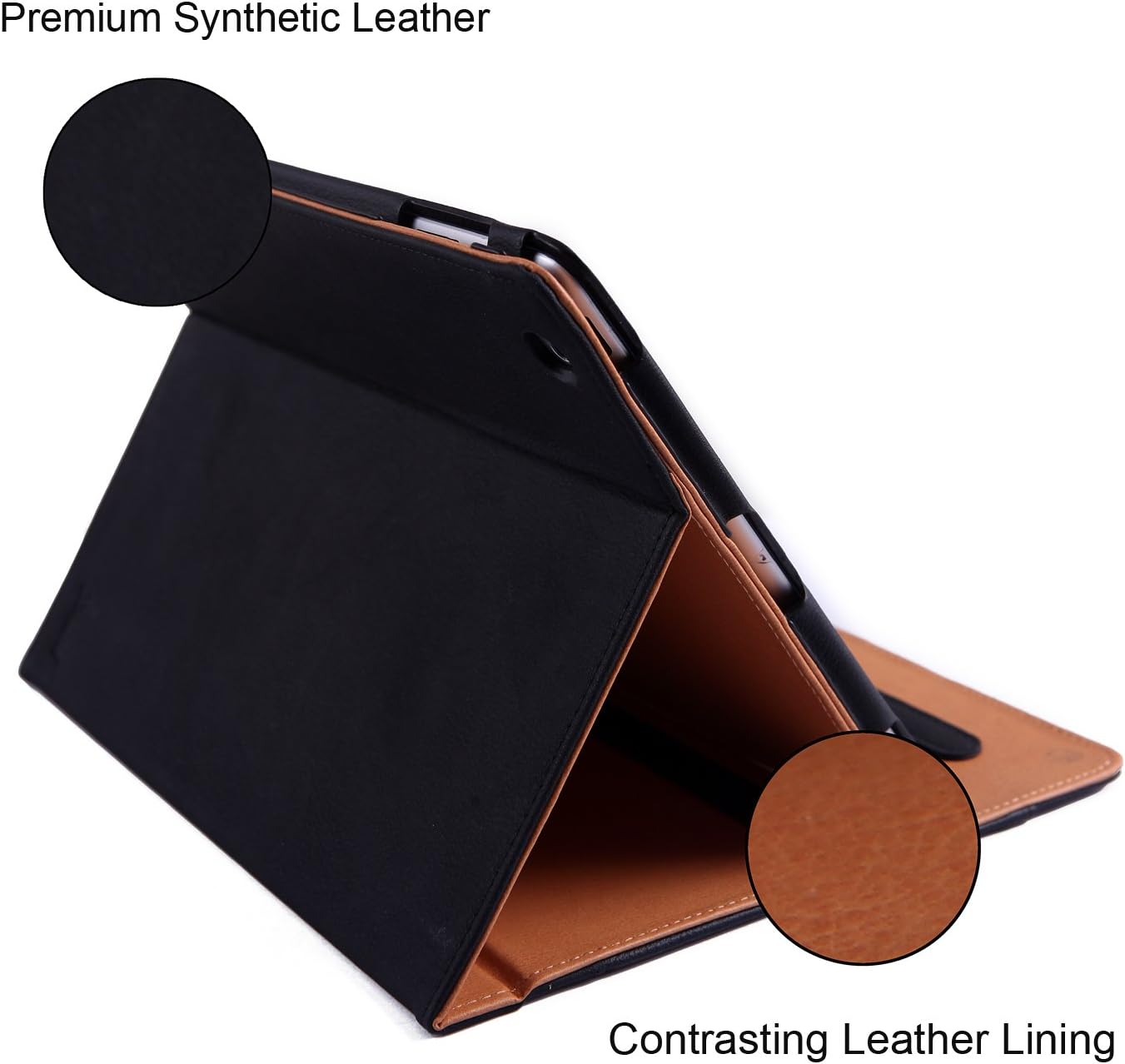 HDE Case for iPad 2 3 4 Leather Case with Screen Protector - Professional Folio Cover with Smart Magnetic Closure, Multiple Viewing Angles and Pocket for Apple iPad 2nd 3rd 4th Generation (Black)