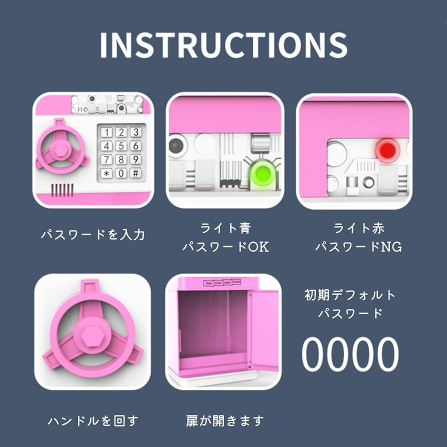 Amazon.co.jp: stawink 貯金箱 お札 貯金 子供 小銭 ダイヤル