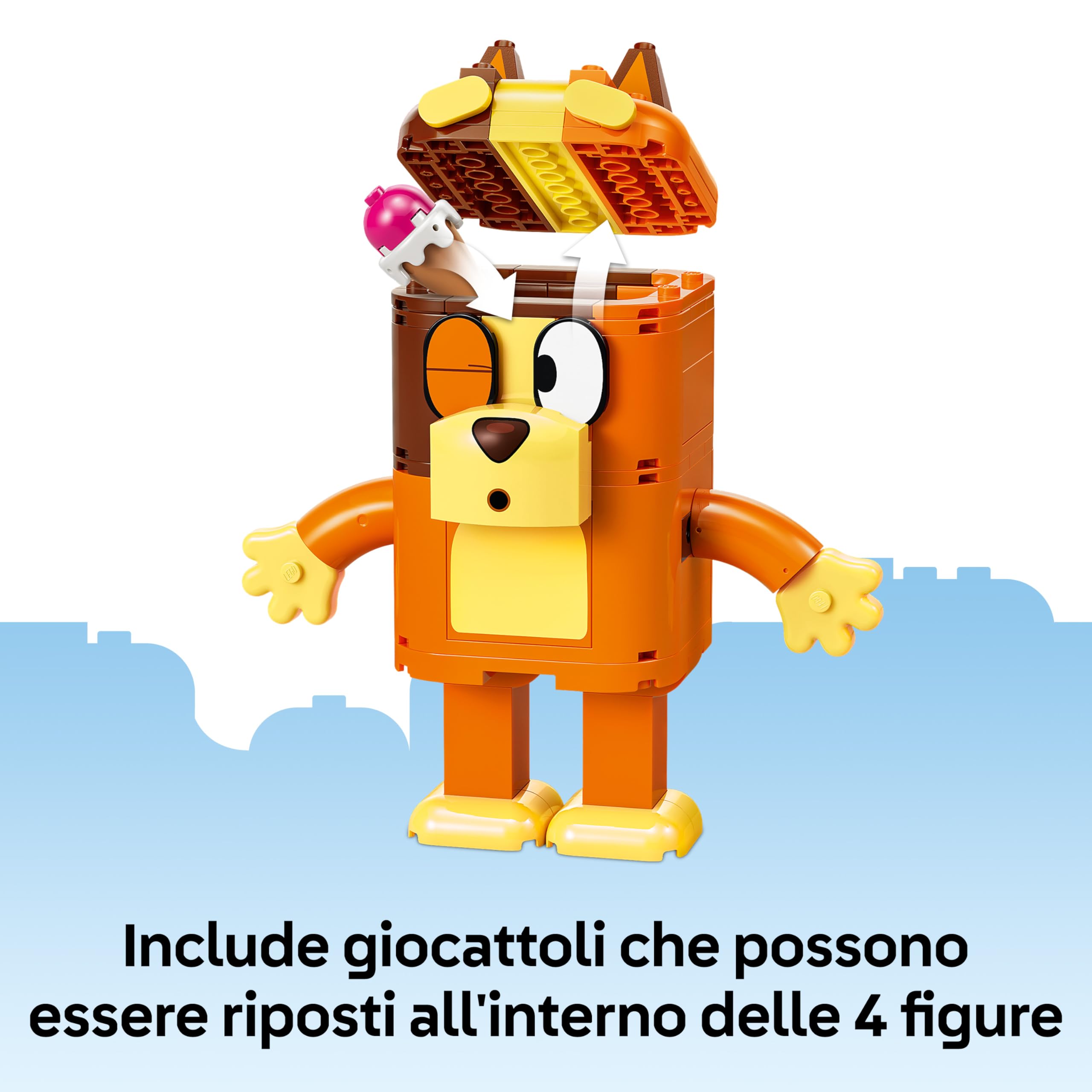 LEGO Bluey Famiglia Bluey in Mattoncini - Giochi Didattici con 4 Personaggi con Diverse Espressioni e Accessori - Set Giocattoli Montessori - Regalo di Compleanno per Bambine e Bambini da 5 Anni 11217