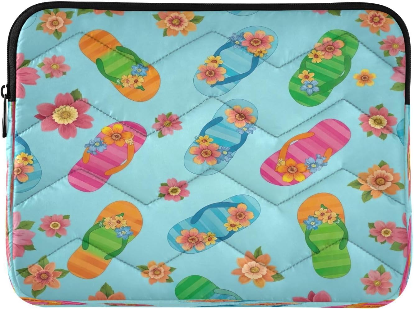 Colorful Flip Flops Laptop Bag Case, Protective Padded 15.6 Laptop Case for Women
