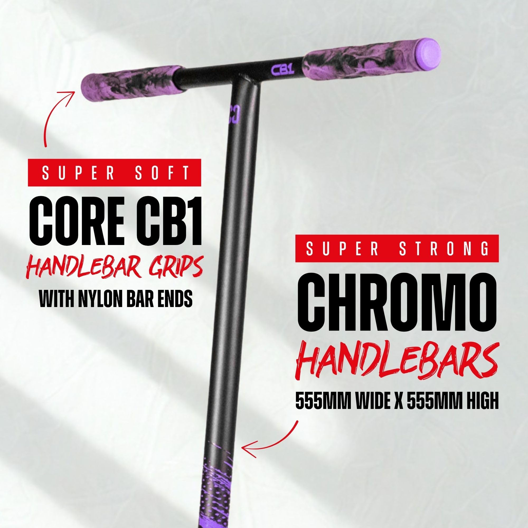 CORE CB1 Trottinette de cascades pour débutants à partir de 6 ans - Trottinette pour tricks freestyle avec roues de 110 mm - Trottinette professionnelle pour adolescents et enfants - Violet/noir