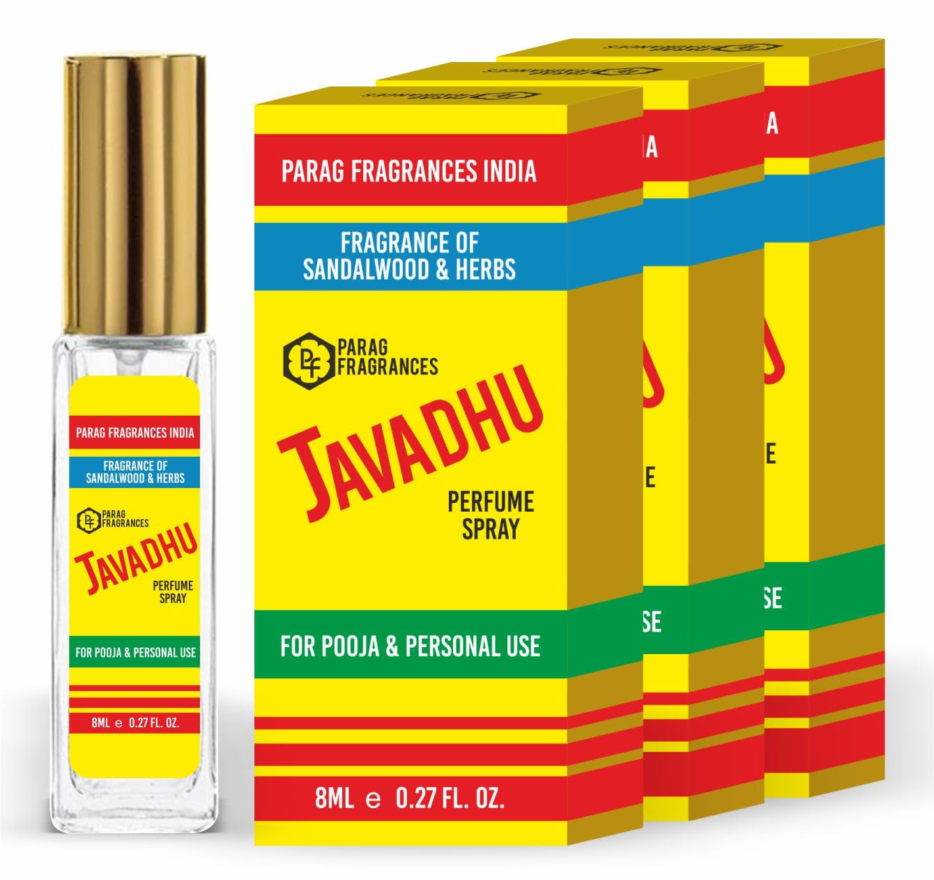 Parag Fragrances Javadhu Long Lasting Perfume 8ml x 3 pc Total 24ml Perfume Spray For Men and Women Natural Fragrance of Javadhu-picture-35