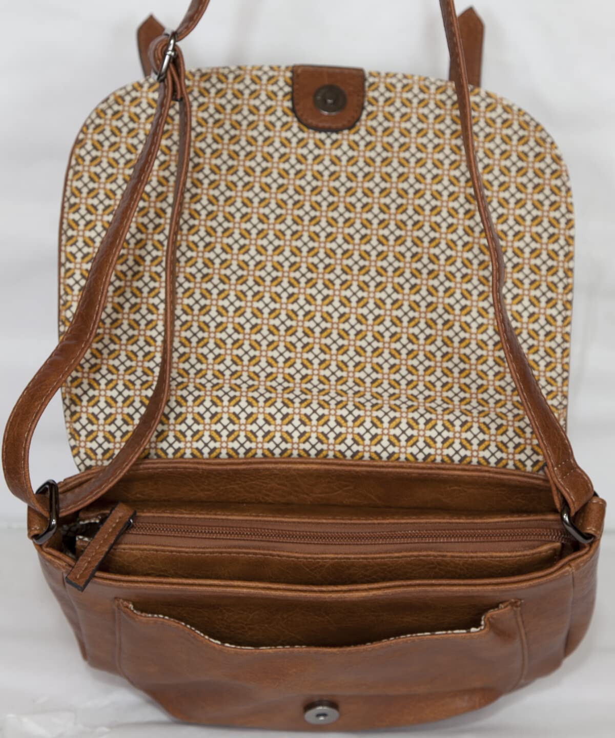Bolso de mujer con correa de piel sintética y piel sintética, bolso de mano para mujer, bolso de mano, hombro 'Arian' ANCIEN PRIX 54,00 euros, marrón claro, Medium_