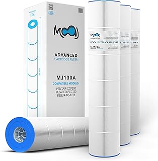 MOAJ Advanced Pool Filter 4-Pack Replaces Pentair CCP520, Clean and Clear Plus 520, R173578, PCC130, PCC130-PAK4, Filbur FC-1978, Unicel C-7472, 178585 | 32" x 7" | 130 SQ FT | Washable & Reusable