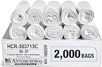 Vista 62 de Aluf Plastics - Bolsas de basura de alta densidad, 10 galones, 1000 unidades, 8 micras (eq), 24 x 24 pulgadas, negras, para baño, oficina