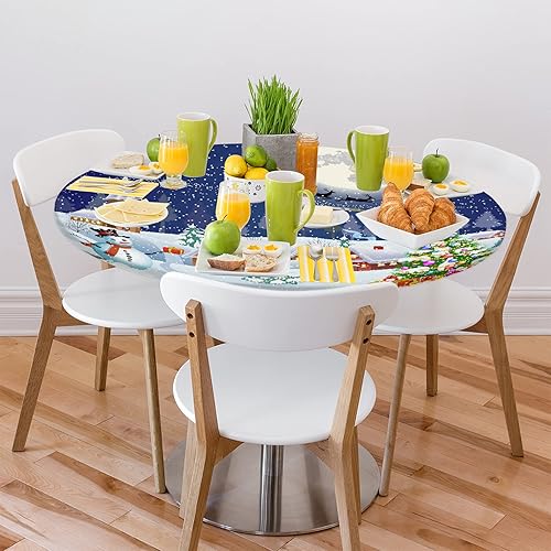 Vista 279 de cfpolar Mantel redondo ajustable de verano, hojas de palma tropical, borde elástico, mantel redondo lavable para uso en interiores y exteriores, se