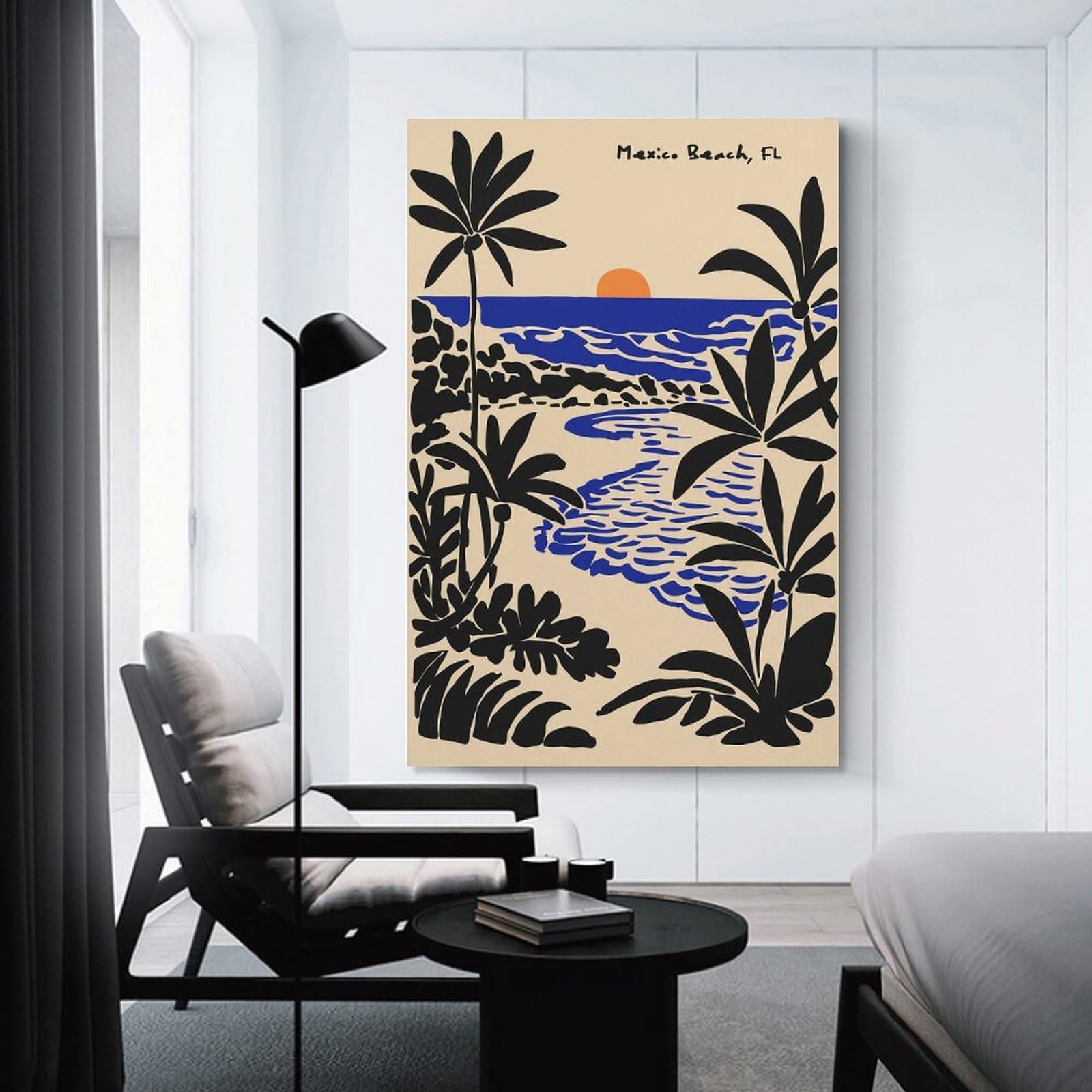 Junmoney Mexico Beach, Florida, Beach Scene Hanging Wall Art 20x30inch(50x75cm), for Feature Walls in Flats Or Modern Rooms, Home Wall Art for Statement Displays