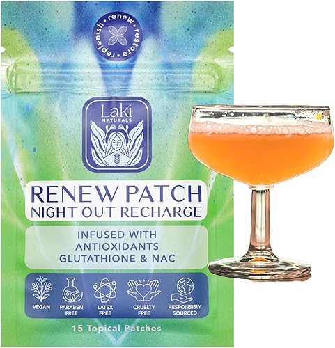 Laki Naturals Parche renovado (paquete de 15)  Recupera la vitalidad y el equilibrio después de una noche de fiesta  Siéntete bien a la mañana
