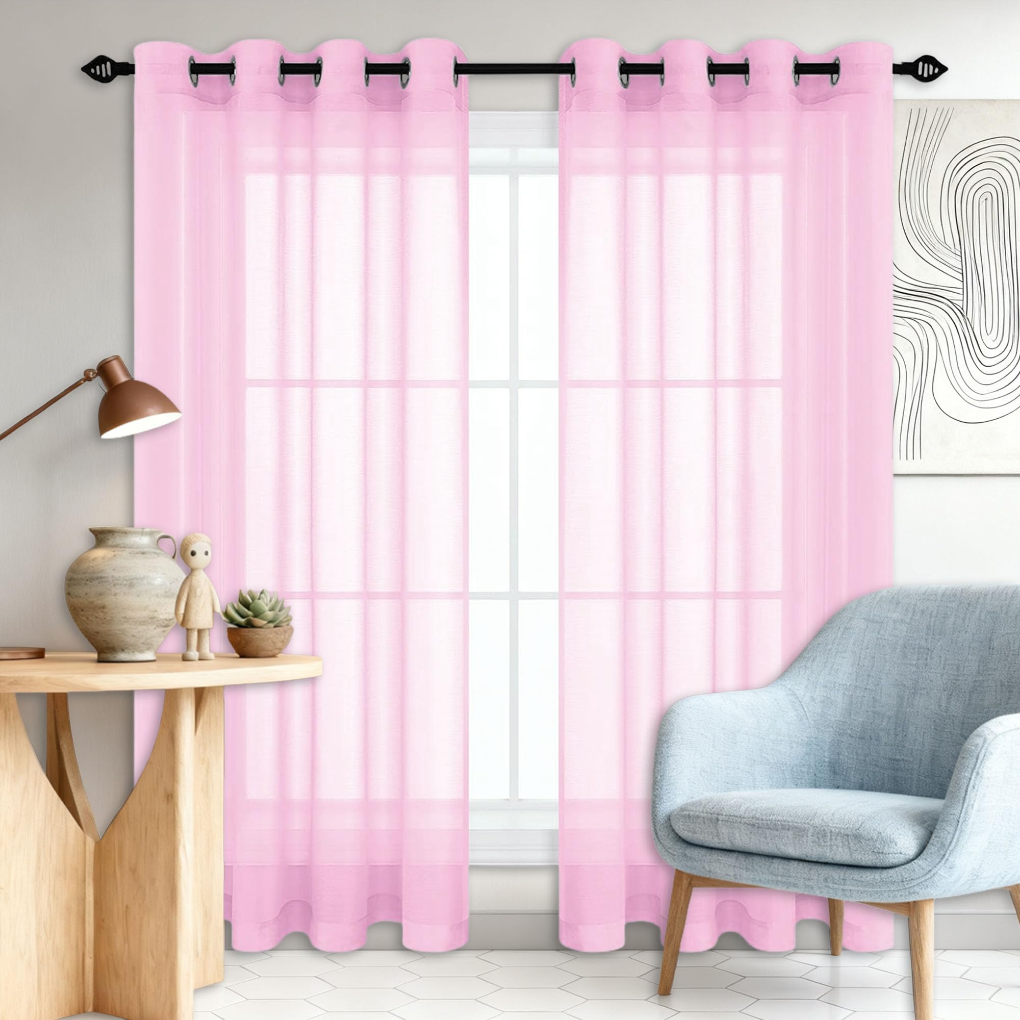 Rideaux voilages rose 140x280 tulle rideau transparent salon chambre