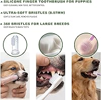 Vista 4 de Juego de cepillos de dientes para perros de triple cabeza y doble cabeza, cepillo de dientes de goma para dedos, cepillos de limpieza dental
