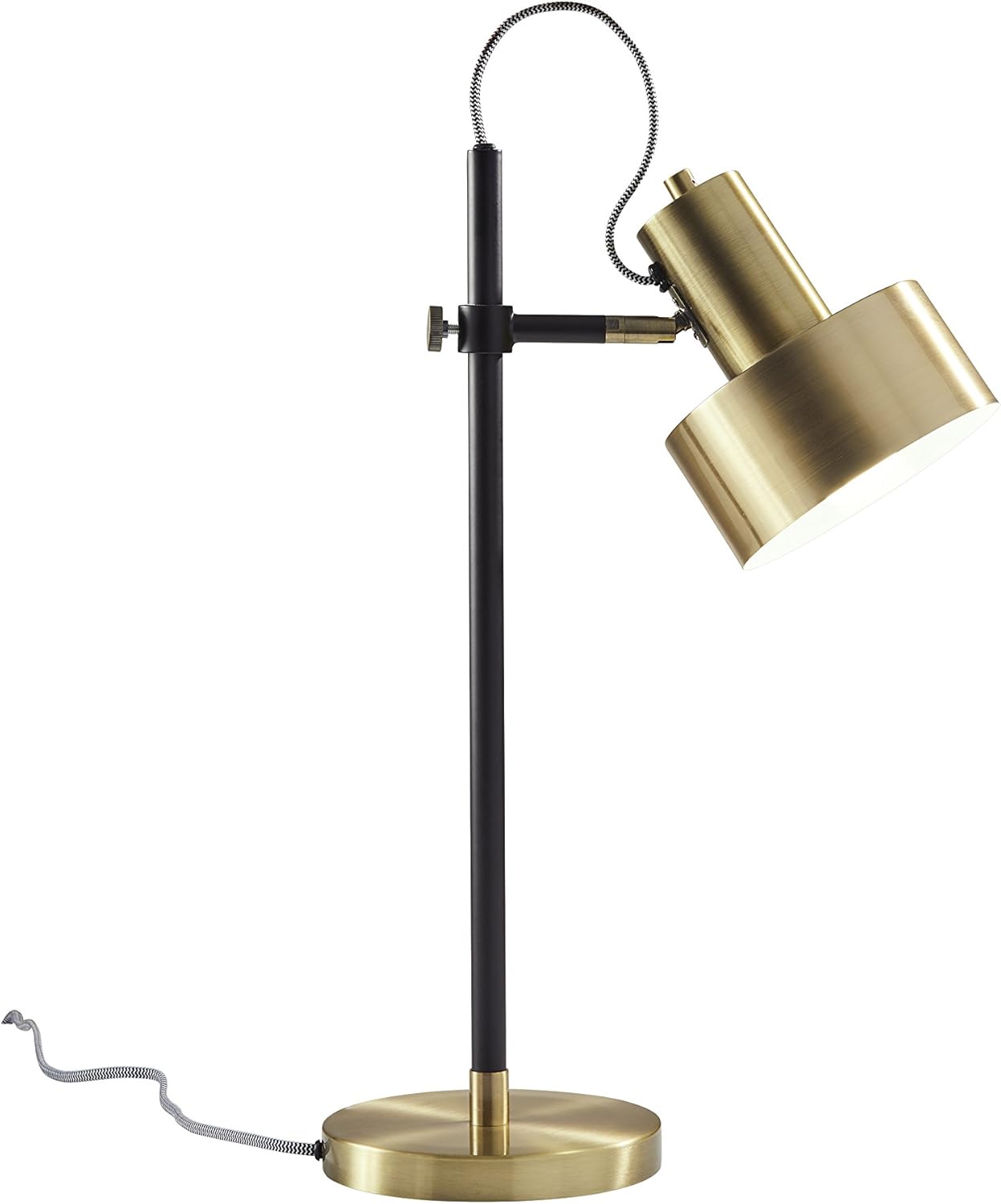 Adesso 3586-01 Clayton Desk Lamp, Matte Black & Antique Brass