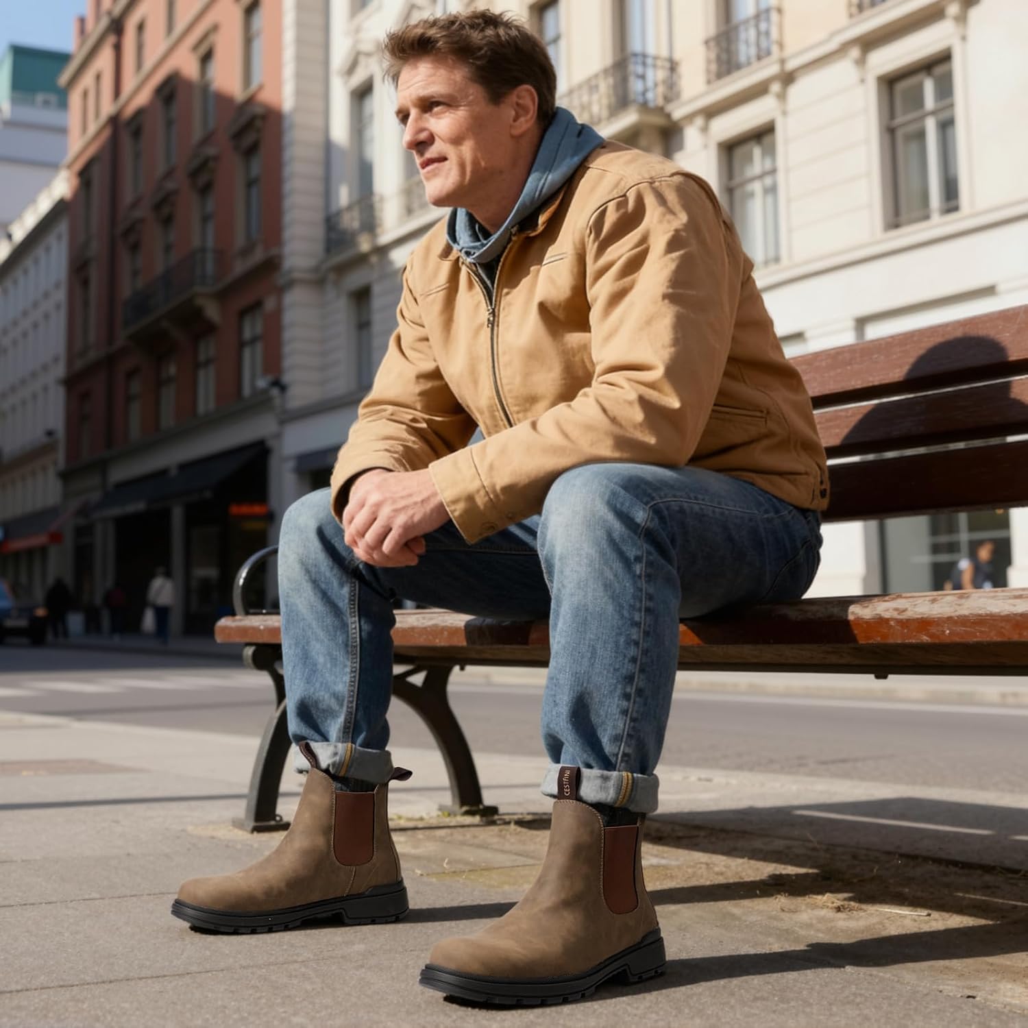 Cestfini Mens Slip On Chelsea Boots