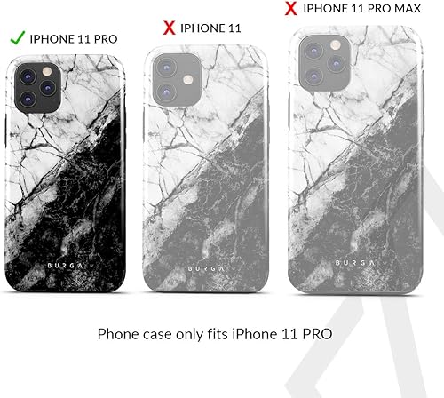 Miniatura 2 de BURGA - Funda compatible con iPhone 11 PRO, carcasa rígida híbrida de 2 capas + Funda protectora de silicona, Fatal Contradiction (marmolado blanco