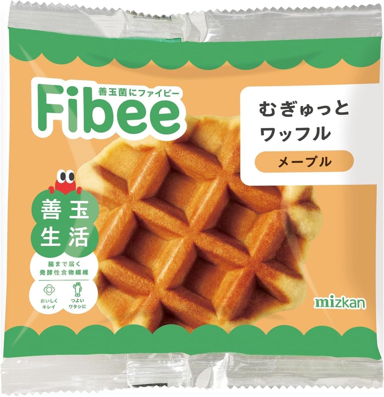 Fibee ミツカン むぎゅっとワッフル メープル 1種×12個 | おから 全粒粉 発酵性食物繊維 おやつ 小腹満たし 日持ち お菓子 食物繊維 ファイビー