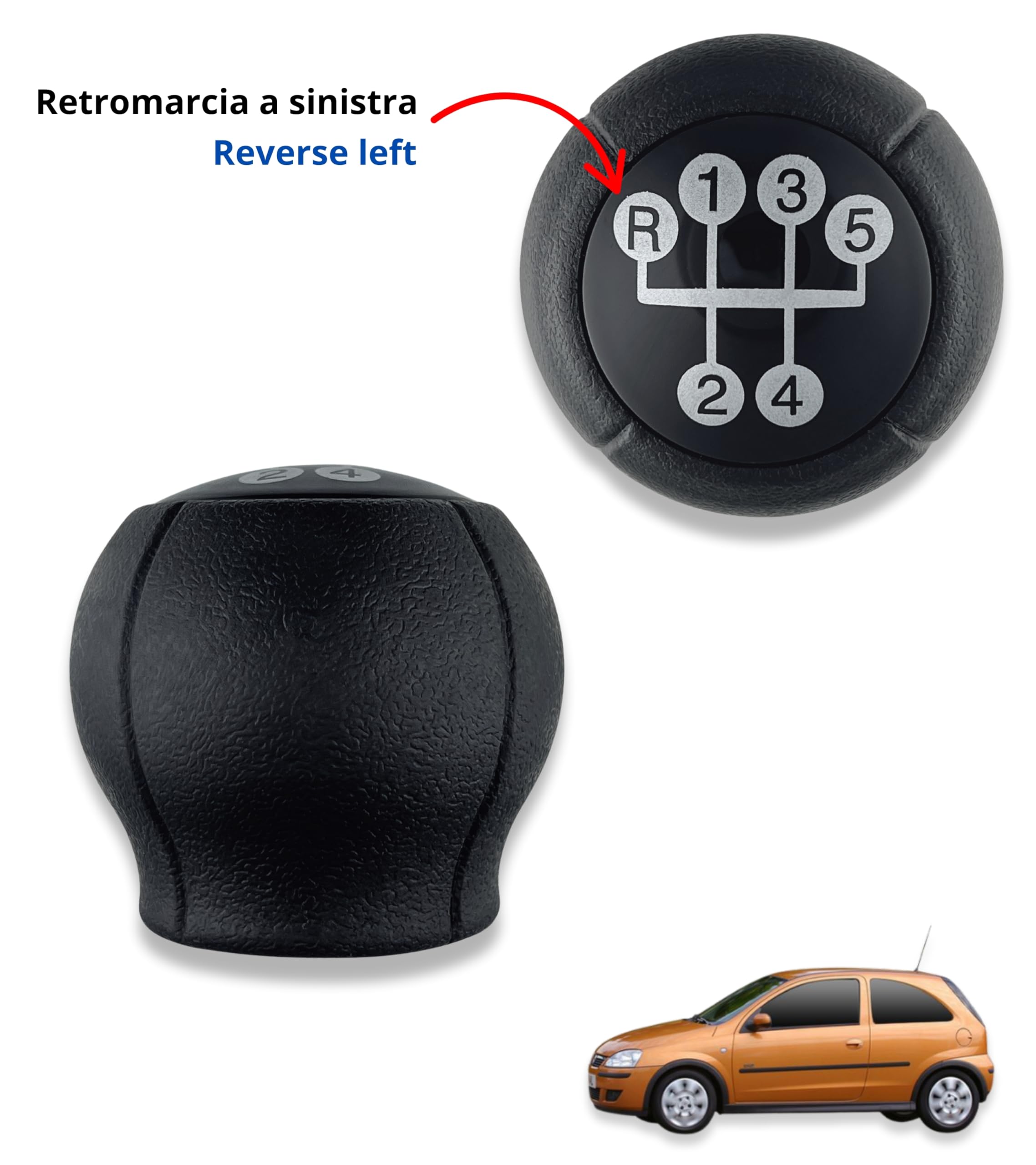 1neiSmartech 5 Speed Gear Lever Knob Compatible with Vauxhall Corsa C, Compatible with Astra G, Fits Meriva A and Other Car Models
