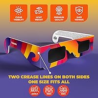 Vista 3 de Gafas de eclipse solar aprobadas por la AAS 2024, (paquete de 10) Gafas de observación Eclipse con certificación CE e ISO, persianas seguras