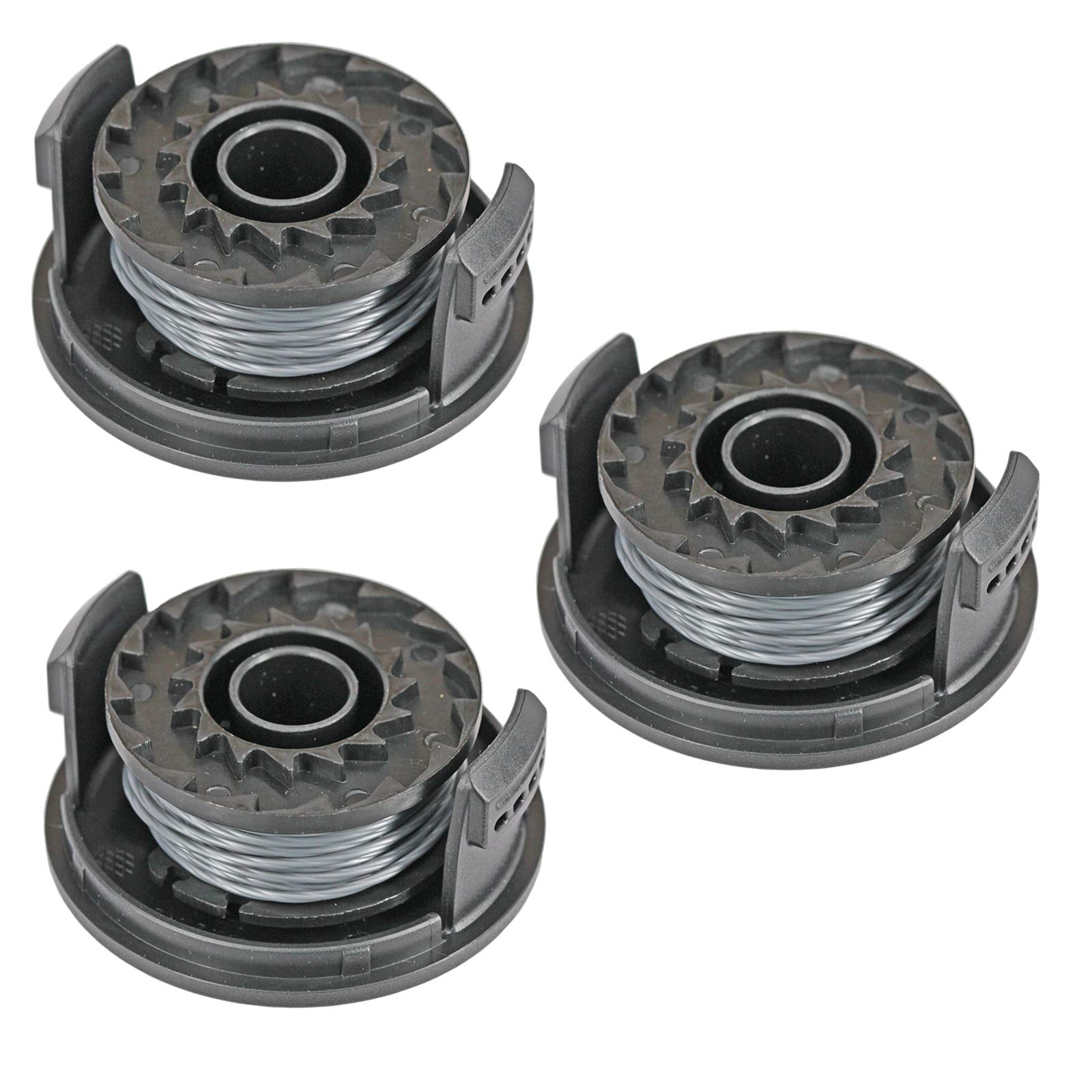 SPARES2GO 6m Line Spool & Cover Compatible with Spear & Jackson 24v CLGT2425H Strimmer Trimmer (1.5mm, Pack of 3)