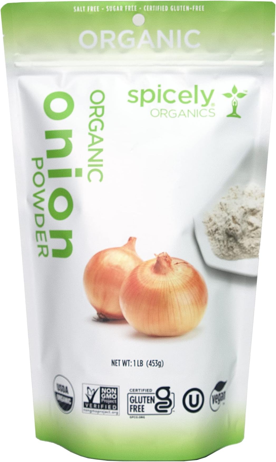 Spicely Organics Onion Powder 1 Lb Bag Certified Gluten Free