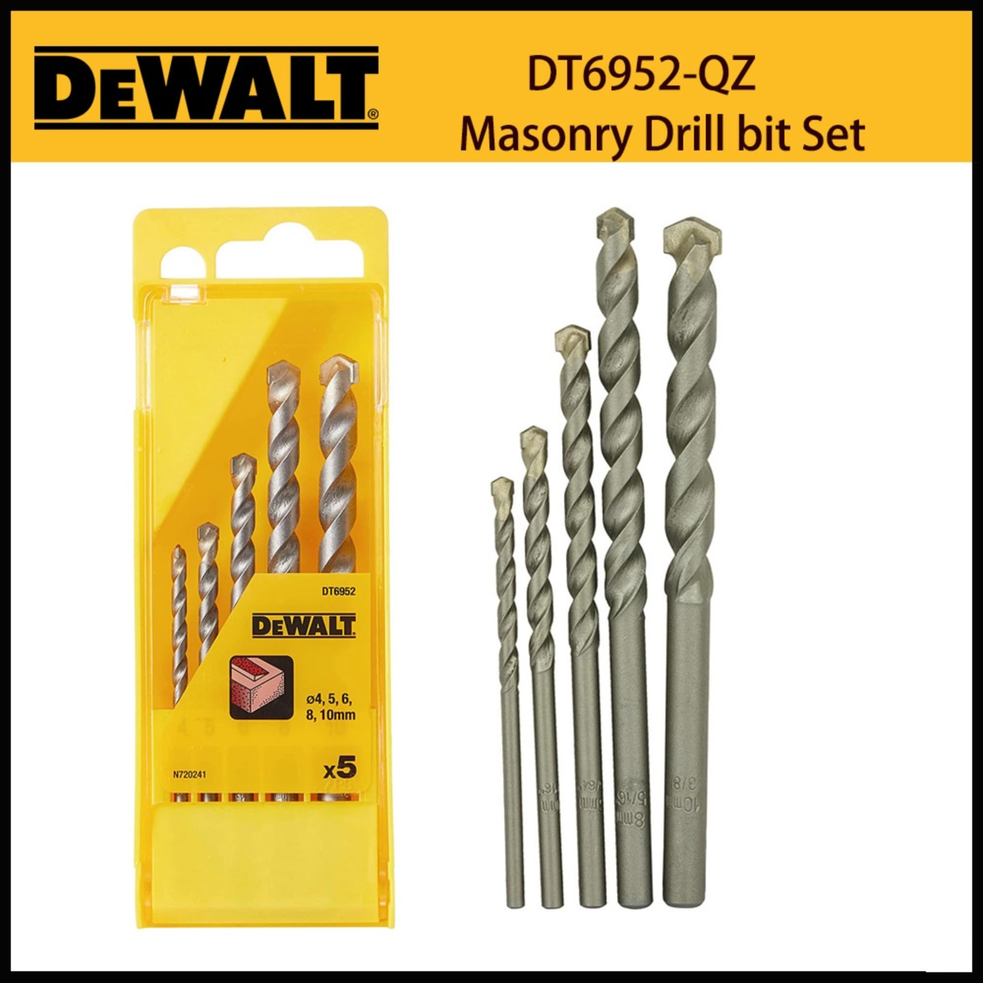 DeWalt Masonry Drill Bit Set - 5 Piece -2