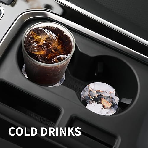 Miniatura 7 de Posavasos para automóvil, 2 unidades, posavasos de cerámica de 2.56 pulgadas para portavasos de automóvil, posavasos absorbentes con parte trasera